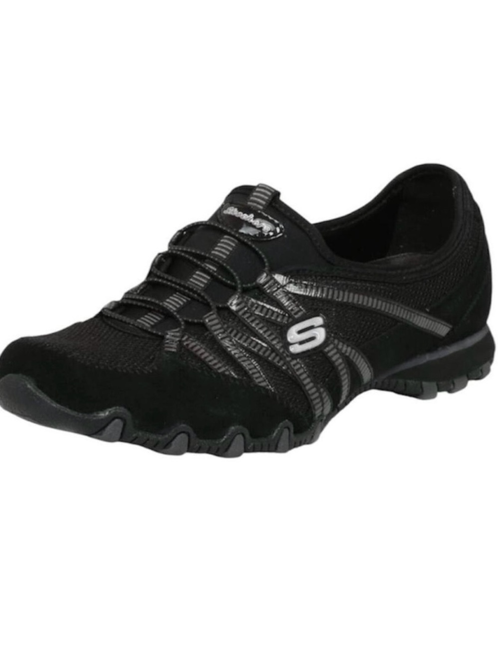 Skechers Black Slip-On Athletic Sneaker with Gray Accents